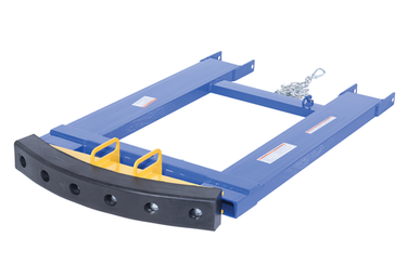 Steel Fork Truck Hook Base 38 In. Length With Steel/Rubber Push Bumper-Attachment to 2 In. Receiver 15 In. x 28 In. x 5-3/4 In Blue/Yellow